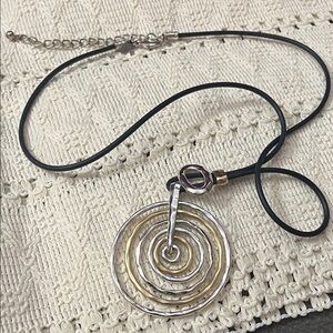 Chico's Silver and Gold Tone Spiral Necklace